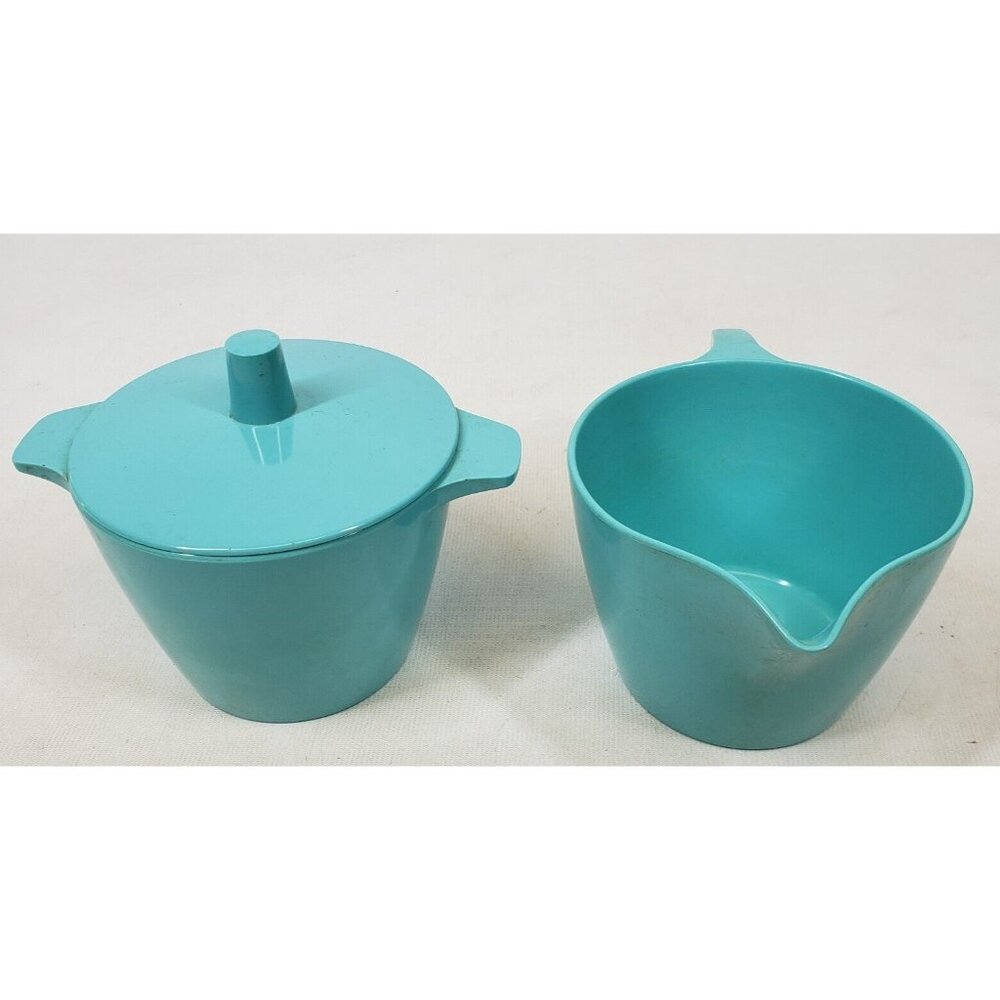 Dorchester Dinnerware by Cyanamid Melamine Creamer and Sugar Bowl With Lid